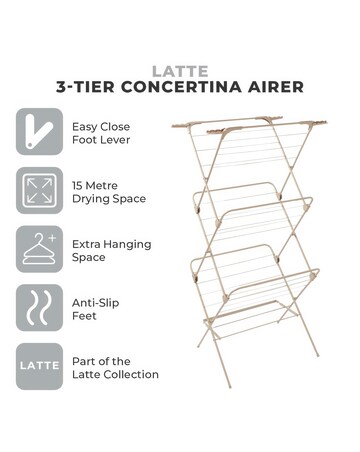 Tower Latte Concertina Clothes Airer