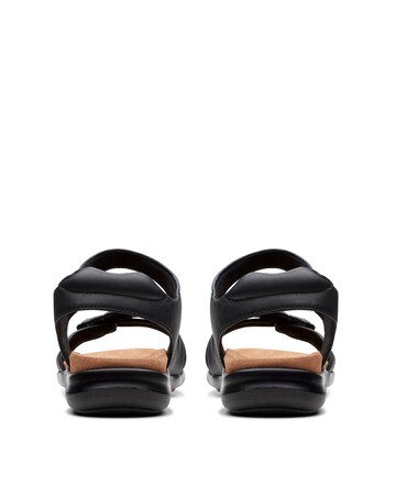 Clarks Black Kitly Ave Touch And Close Sandal -Wide Fit (E)
