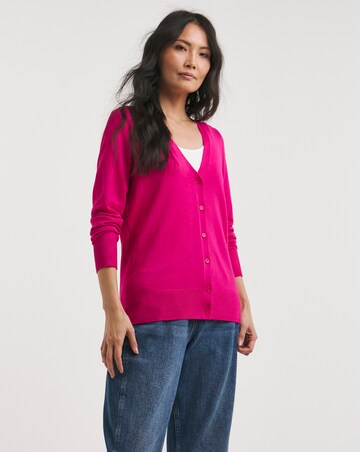 Pink V Neck Cardigan