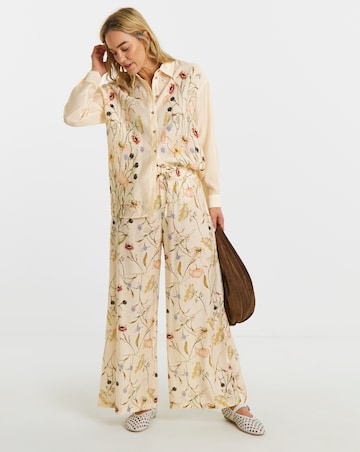 JDY Ace Life Mid Waist Floral Print Palazzo Trouser