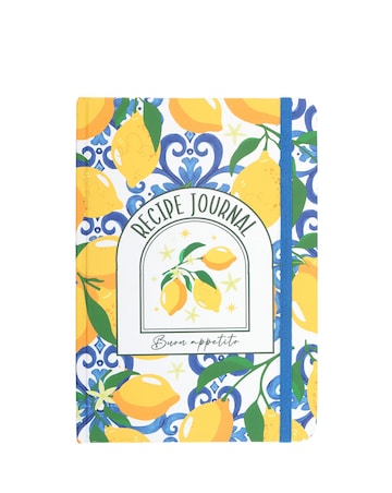Italian Lemon Print A5 Paper Recipe Journal