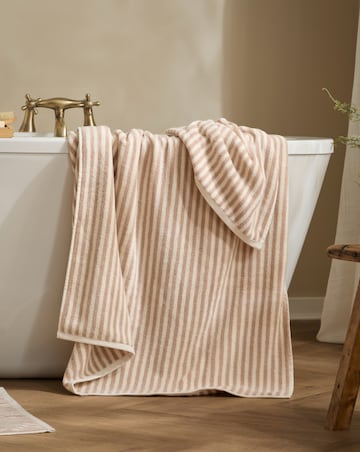 Yard Hebden Stripe Cotton Towel - Natural