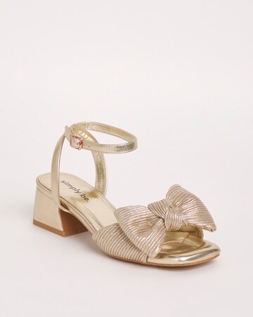 Isla Plisse Bow Low Heel Occasion Sandals Wide E Fit