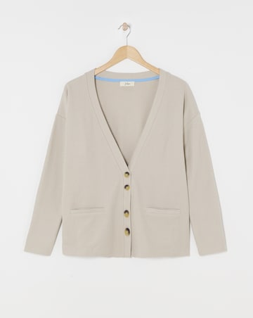 Julipa Brushed Pure Cotton Jersey Rib Cardigan