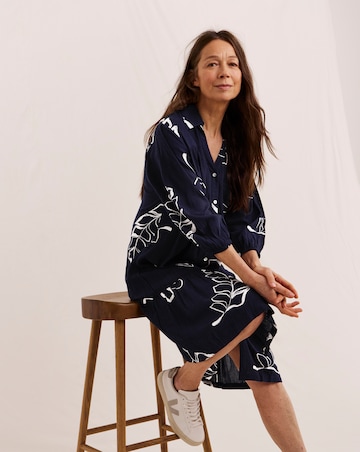 Julipa Crinkle Printed Shirt Dress