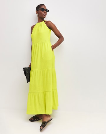 Textured Halter Maxi Dress