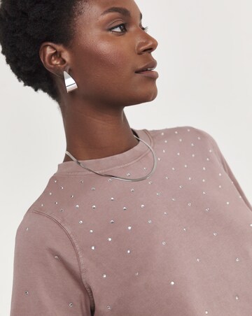 Acid Wash Diamante Short Sleeve T-Shirt