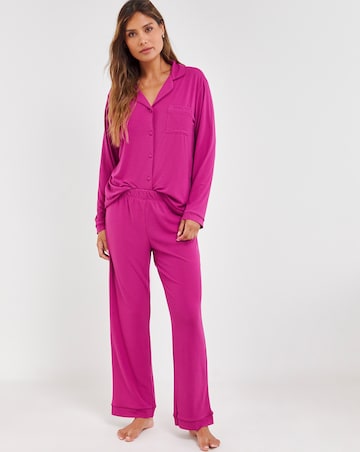 Pretty Secrets Supersoft Ribbed Button Through Pyjama Set