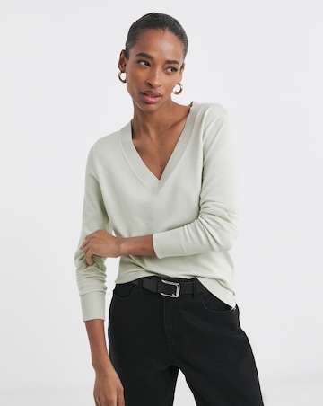 Green V Neck Jumper