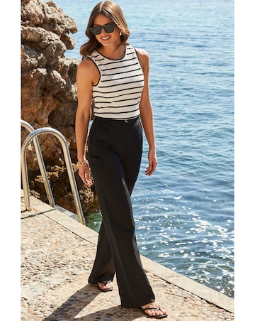 Sosandar Linen Wide Leg Trouser