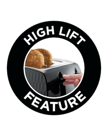 Russell Hobbs 26071 Textured Honeycomb Black 4 Slice Toaster