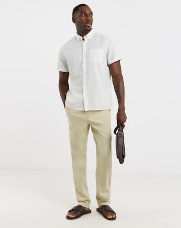 Linen Blend Tapered Elasticated Trouser