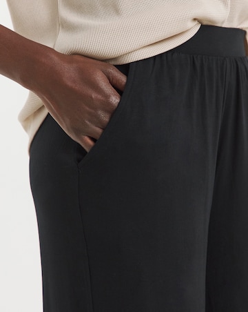 2 Pack Black Jersey Wide Leg Trousers