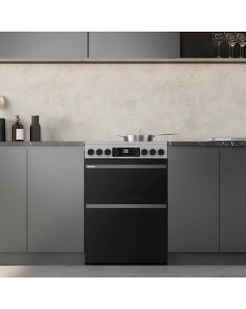 Hisense HDCEC6C20X 60cm Electric Double Cooker - Grey