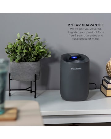 Russell Hobbs 600ml Grey Dehumidifier with Auto Defrost