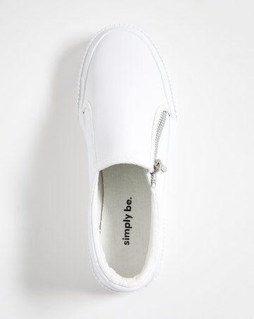 Esme Side Zip Trainers - Wide Fit (E)