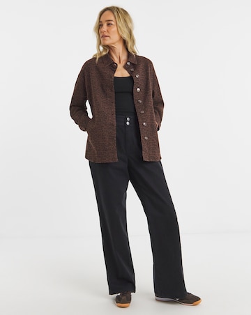 Chocolate Leopard Denim Shacket