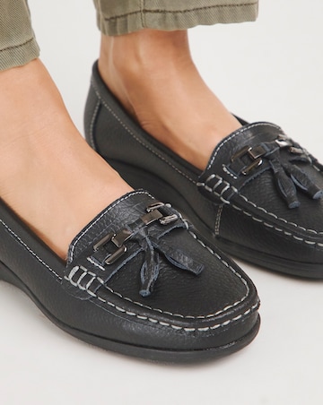 Samara Leather Tassel Detail Loafers Extra Wide EEE Fit