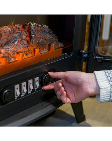 Russell Hobbs Black Double Door 1.85kW Electric Fire Stove