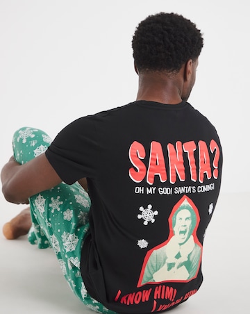 Elf Christmas Short Sleeve Pyjama Set - Black/Green