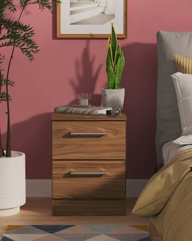 Briar Ready Assembled 2 Drawer Bedside