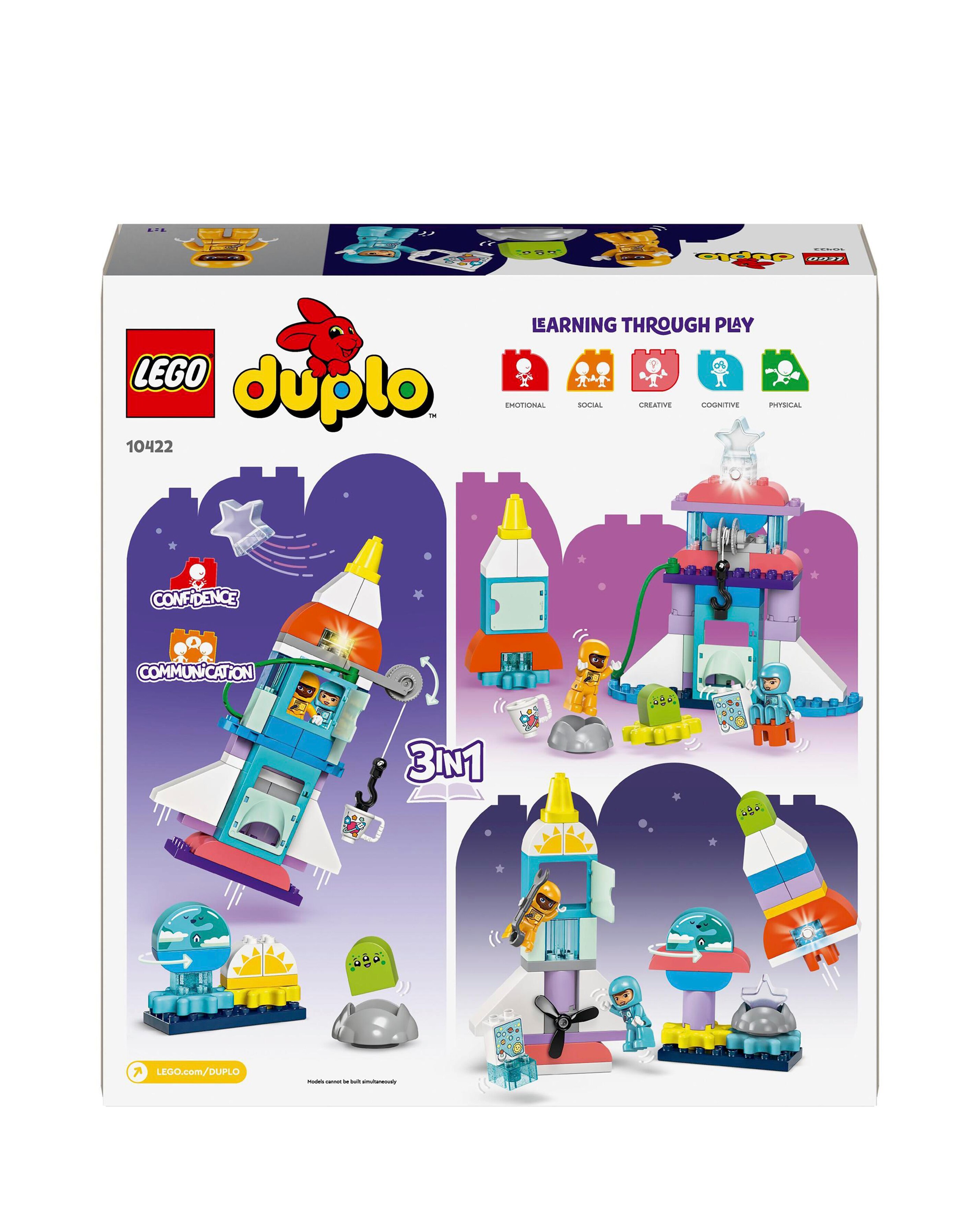 LEGO DUPLO 3in1 Space Shuttle Adventure Rocket Toy 10422 | JD Williams