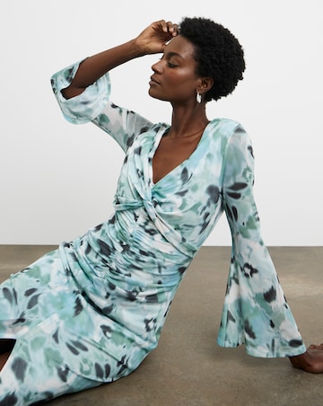 Joanna Hope Mesh Maxi Dress With Ruching