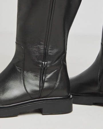 Andy Leather Stretch Seam Knee High Boots Extra Wide EEE Fit Super Curvy Calf