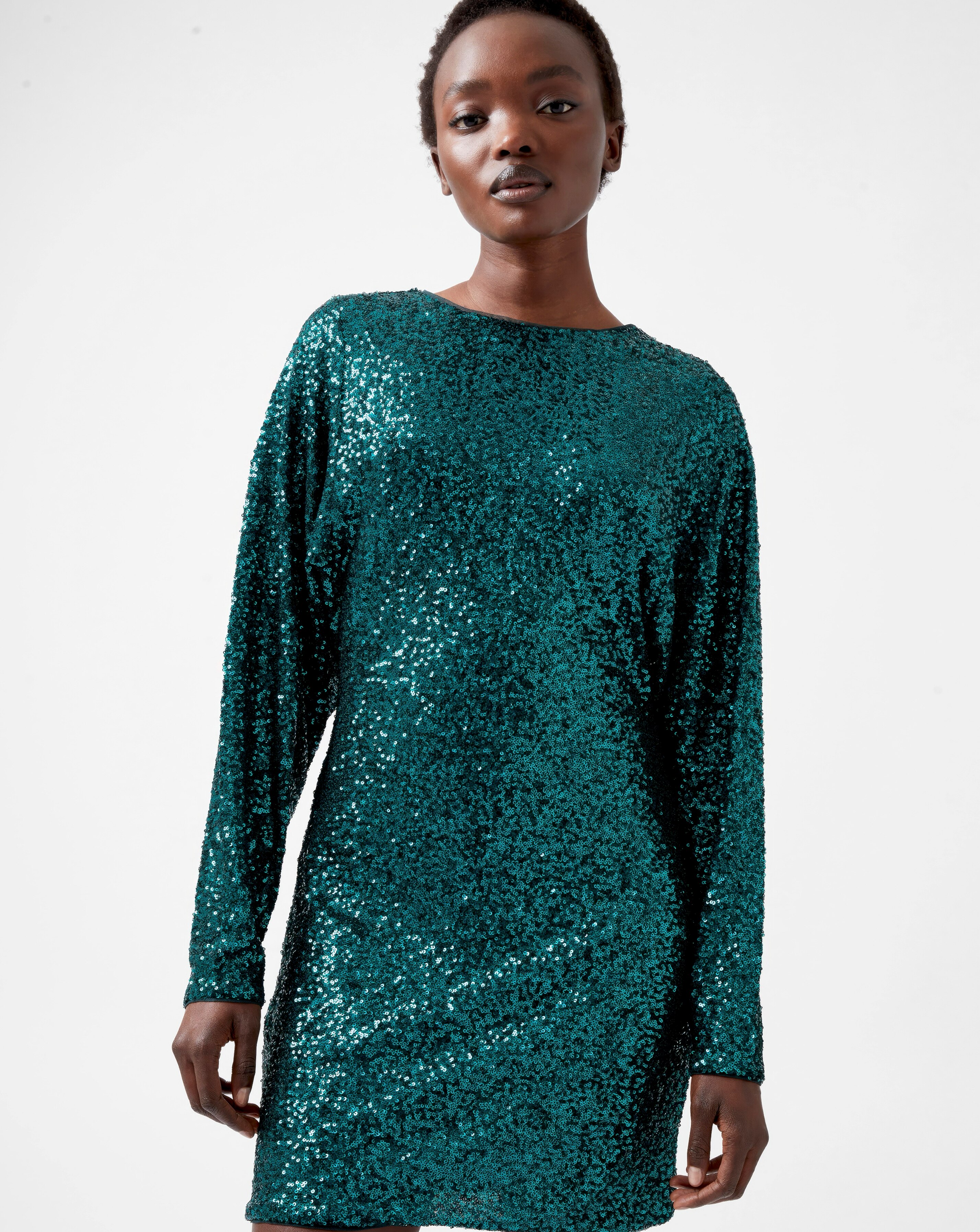 French Connection Elena Sequin Bow Back Dress | JD Williams French Connection Elena Sequin Bow Back Dress | JD Williams