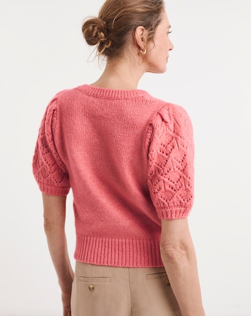 Pointelle Short Sleeve Jumper