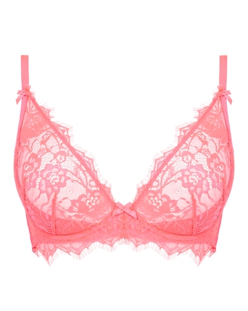 Figleaves Pulse Lace Underwired Plunge Bra B-GG - Watermelon