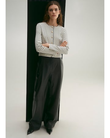 Mango Striped Knit Cardigan