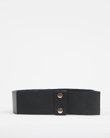 Black Ring Buckle Waist Stretch Belt