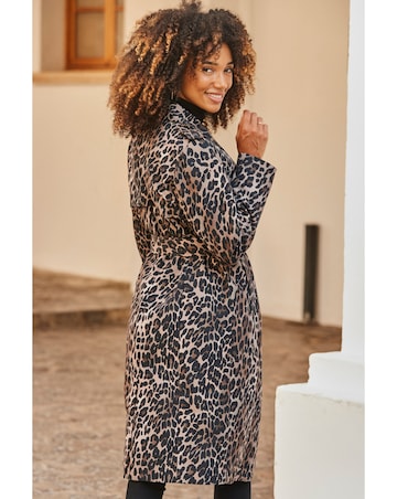 Sosandar Animal Print Trench Coat