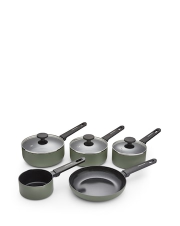 Morphy Richards Recycled Aluminium Green 5 Piece Pan Set