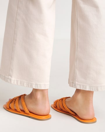 Simply Be Macrame Woven Mule Flat Sandals - Wide Fit (E)