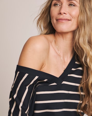 Anthology Stripe V Neck T-Shirt