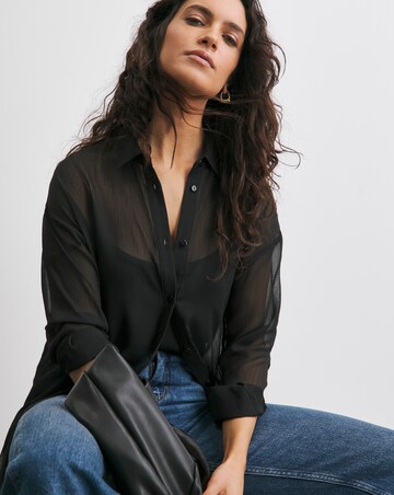 Chiffon Oversized Shirt with Cami