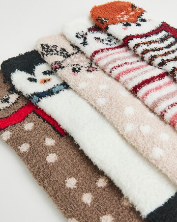 Pretty Secrets (5 Pair Pack) Fluffy Socks Animals