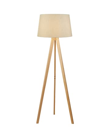 Wooden Tripod Floor Lamp