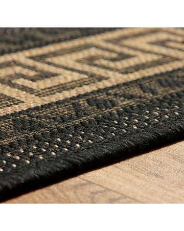 Gel Backed Flatweave Greek Key Rug