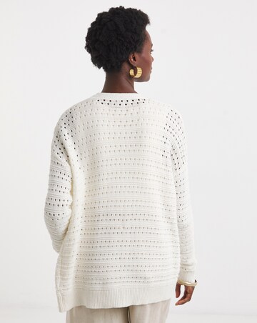 Ivory Crochet Edge To Edge Cardigan