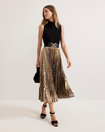 Phase Eight Meloni Jersey Leopard Pleat Midi Dress