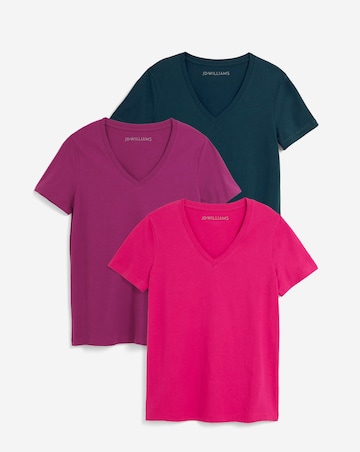 3 Pack V Neck Short Sleeve T-Shirt