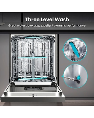 Hisense HS693C60XADUK 16 Place Dishwasher - Silver