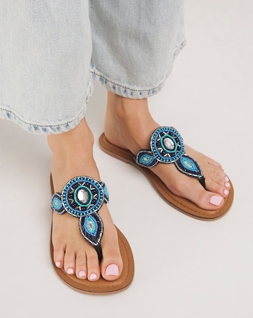 Orchid Beaded Toe Post Sandal Wide E Fit