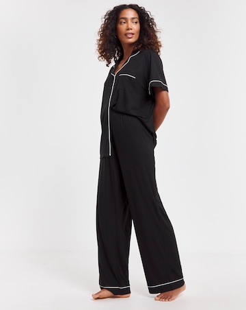 Pretty Secrets Supersoft Ribbed Button Through Pyjama Set