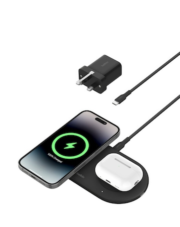 Belkin BoostCharge Pro 2-in-1 Qi2 Wireless Charging Pad - Black