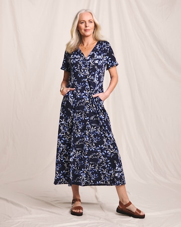 Julipa Shirred Shoulder Jersey Midi Dress