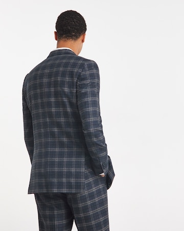 Textured Window Pane Check Suit Jacket